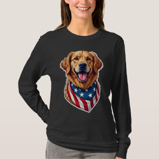 Star Spangled Golden Retriever Vintage Tee 4 T-shirt