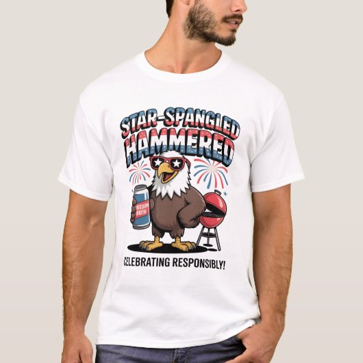 Star-Spangled Hammered BBQ Eagle T-shirt (Voorkant)