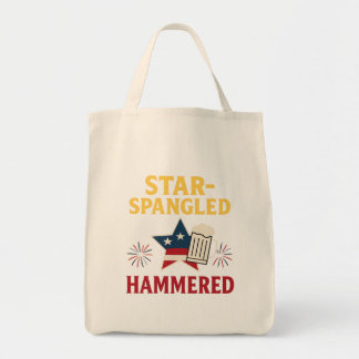"Star-Spangled Hammered Tee – Funny Drunk 4th of J Tote Bag