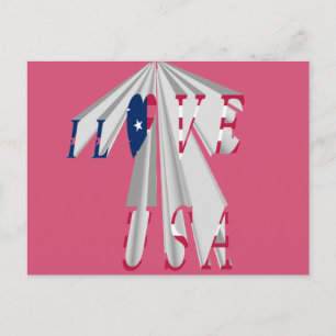 Star-Spangled Statement: Graphic I Love USA Design Briefkaart