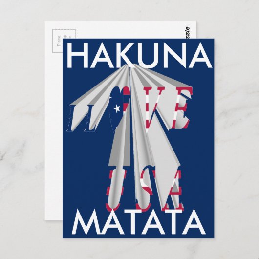 Star-Spangled Statement: Graphic I Love USA Design Briefkaart (Voorkant / Achterkant)