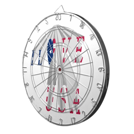 Star-Spangled Statement: Graphic I Love USA Design Dartbord (Voorkant Rechts)