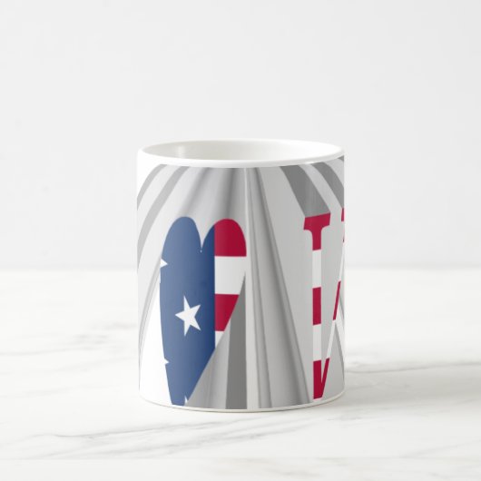 Star-Spangled Statement: Graphic I Love USA Design Koffiemok (Center)