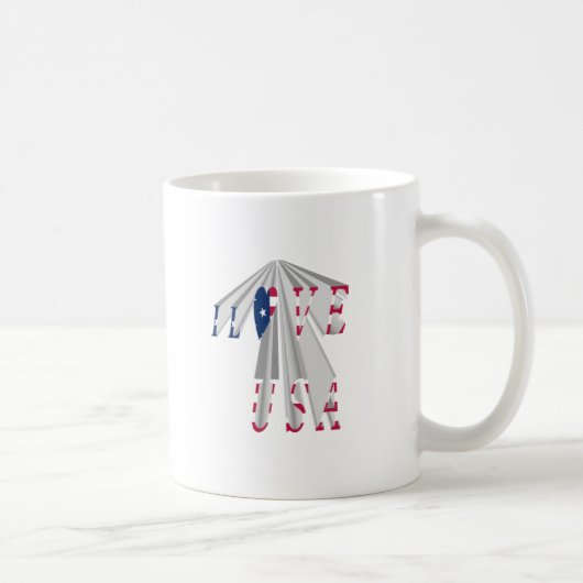 Star-Spangled Statement: Graphic I Love USA Design Koffiemok (Rechts)