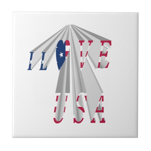 Star-Spangled Statement: Graphic I Love USA Design Tegeltje (Voorkant)