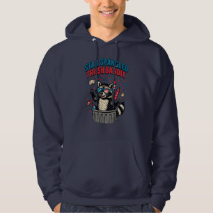 Star Spangled Trash Bandit Patriotic Racoon Hoodie