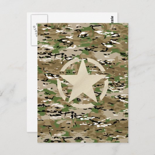 Star Stencil  Camouflage Decor Briefkaart (Voorkant / Achterkant)