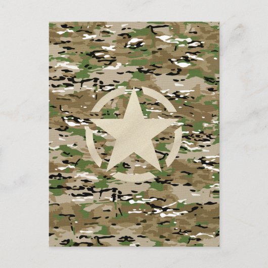 Star Stencil  Camouflage Decor Briefkaart (Voorkant)