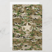 Star Stencil  Camouflage Decor Briefpapier (Voorkant / Achterkant)