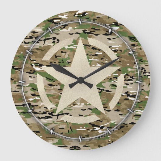 Star Stencil Camouflage Decor Grote Klok (Voorkant)