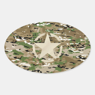 Star Stencil  Camouflage Decor Ovale Sticker