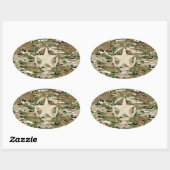 Star Stencil  Camouflage Decor Ovale Sticker (Vel)