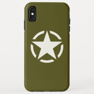 Star Stencil Classic on Khaki Green iPhone XS Max Hoesje