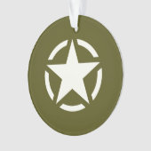 Star Stencil Classic on Khaki Green Ornament (voorkant)