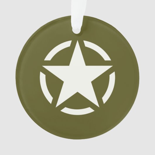 Star Stencil Classic on Khaki Green Ornament (voorkant)