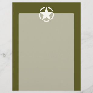 Star Stencil Decal on Kaki Green