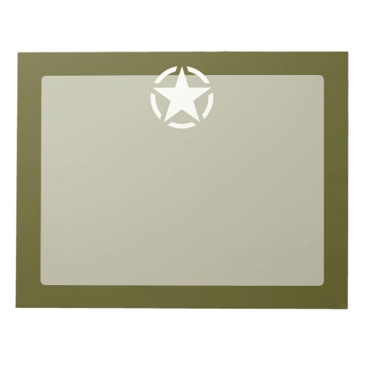 Star Stencil  Decal on Kaki Green Notitieblok (Voorkant)