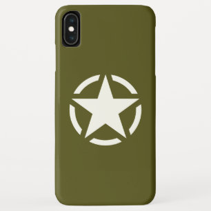 Star Stencil Decal on Khaki Green iPhone XS Max Hoesje