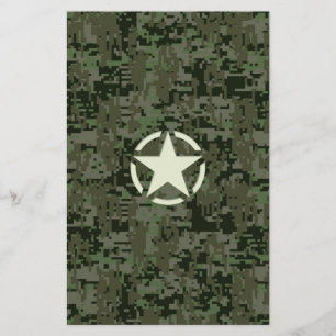 Star Stencil Digital Woodland Briefpapier