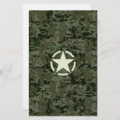 Star Stencil Digital Woodland Briefpapier (Voorkant / Achterkant)