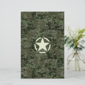 Star Stencil Digital Woodland Briefpapier (Staand voorkant)