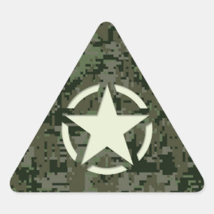 Star Stencil Digital Woodland Driehoek Sticker