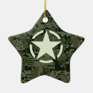 Star Stencil Digital Woodland Keramisch Ornament