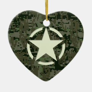 Star Stencil Digital Woodland Keramisch Ornament