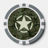 Star Stencil  Graphic Digitale Camo Stijl Poker Chips (Voorkant)