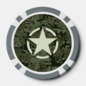 Star Stencil  Graphic Digitale Camo Stijl Poker Chips (Achterkant)