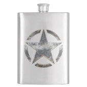 Star Stencil  in zilverstalen stijl Heupfles (Voorkant)