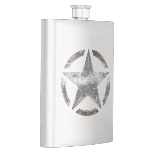 Star Stencil  in zilverstalen stijl Heupfles (Rechts)