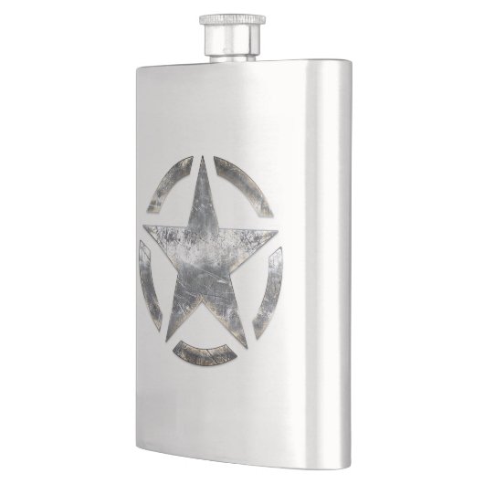 Star Stencil  in zilverstalen stijl Heupfles (Links)