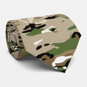 Star Stencil  Khaki Decal over Camo Style Stropdas