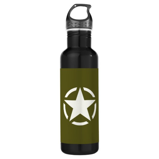 Star Stencil Khaki Green Waterfles (Voorkant)