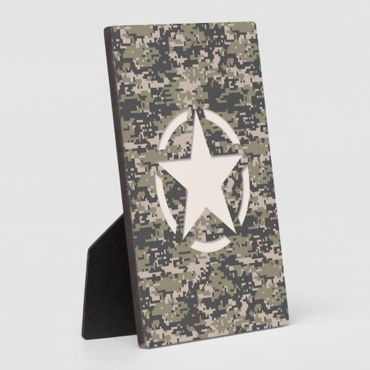 Star Stencil Label Digital Khaki Style Fotoplaat (Zijkant)