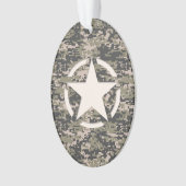 Star Stencil  Label Digital Khaki Style Ornament (voorkant)
