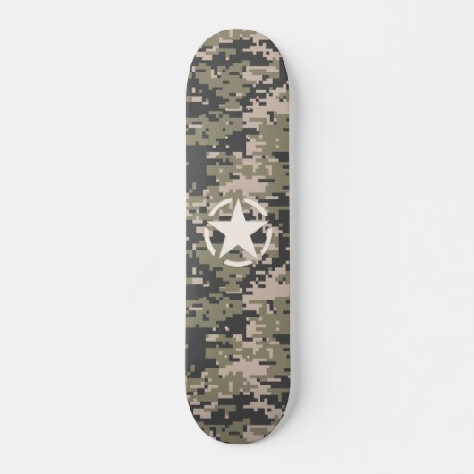 Star Stencil  Label Digital Khaki Style Skateboard (Voorkant)