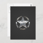 Star Stencil  Label Koolstofvezelstijl Briefkaart (Voorkant / Achterkant)