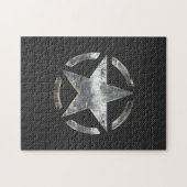 Star Stencil Label Koolstofvezelstijl Legpuzzel (Horizontaal)