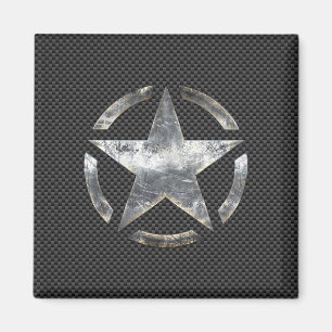 Star Stencil  Label Koolstofvezelstijl Magneet