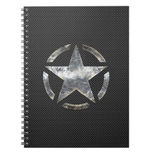 Star Stencil Label Koolstofvezelstijl Notitieboek