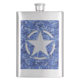 Star Stencil  Navy Blue Digital Camo Heupfles