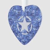 Star Stencil  Navy Blue Digital Camo Ornament (voorkant)
