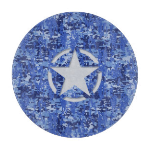 Star Stencil Navy Blue Digital Camo Snijplank