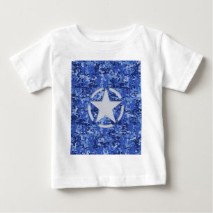 Star Stencil Retro Navy Blue Camouflage