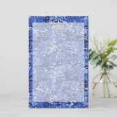 Star Stencil Retro Navy Blue Camouflage Briefpapier (Staand voorkant)