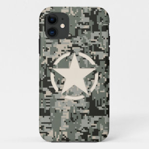 Star Stencil Style Khaki Digital Camouflage iPhone 11 Hoesje