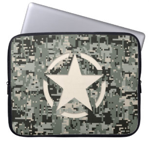 Star Stencil Style Khaki Digital Camouflage Laptop Sleeve