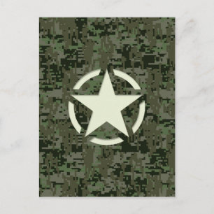 Star Stencil  Symbool Digital Camouflage Briefkaart